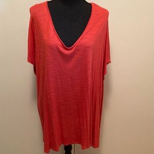 Cable & Gauge Plus Size Tunic Top Sheer Mesh Lace Back Panel Size 1X